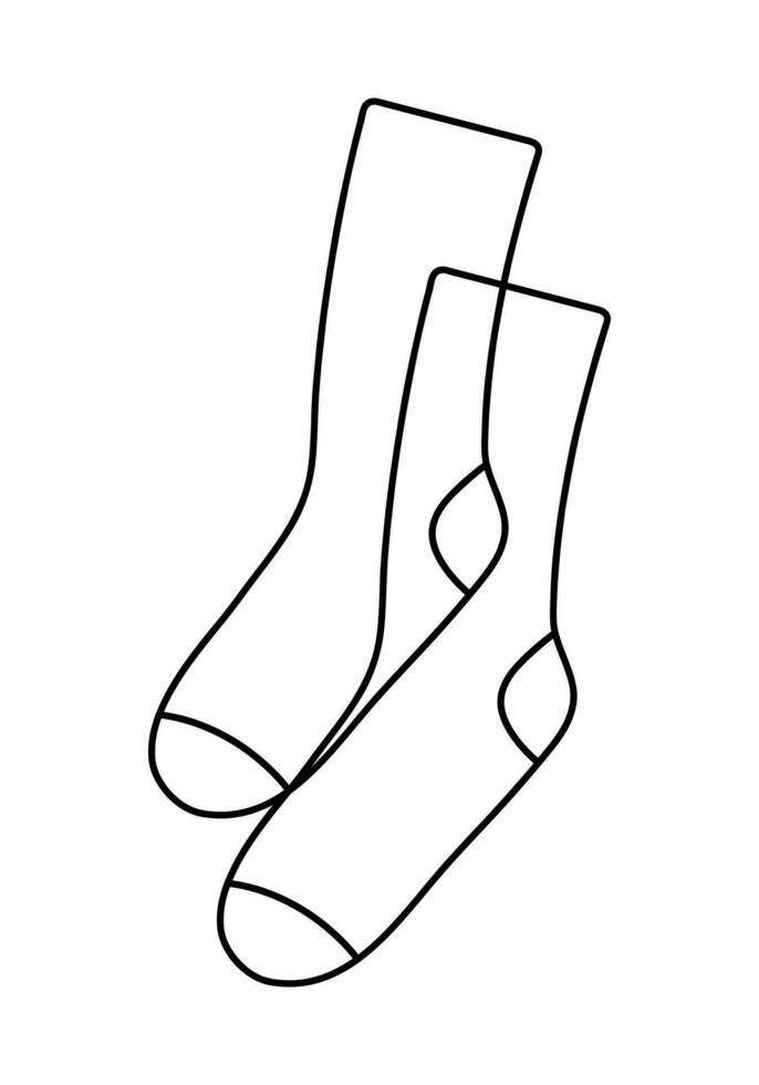 Socks pair line icon sign vector illustration