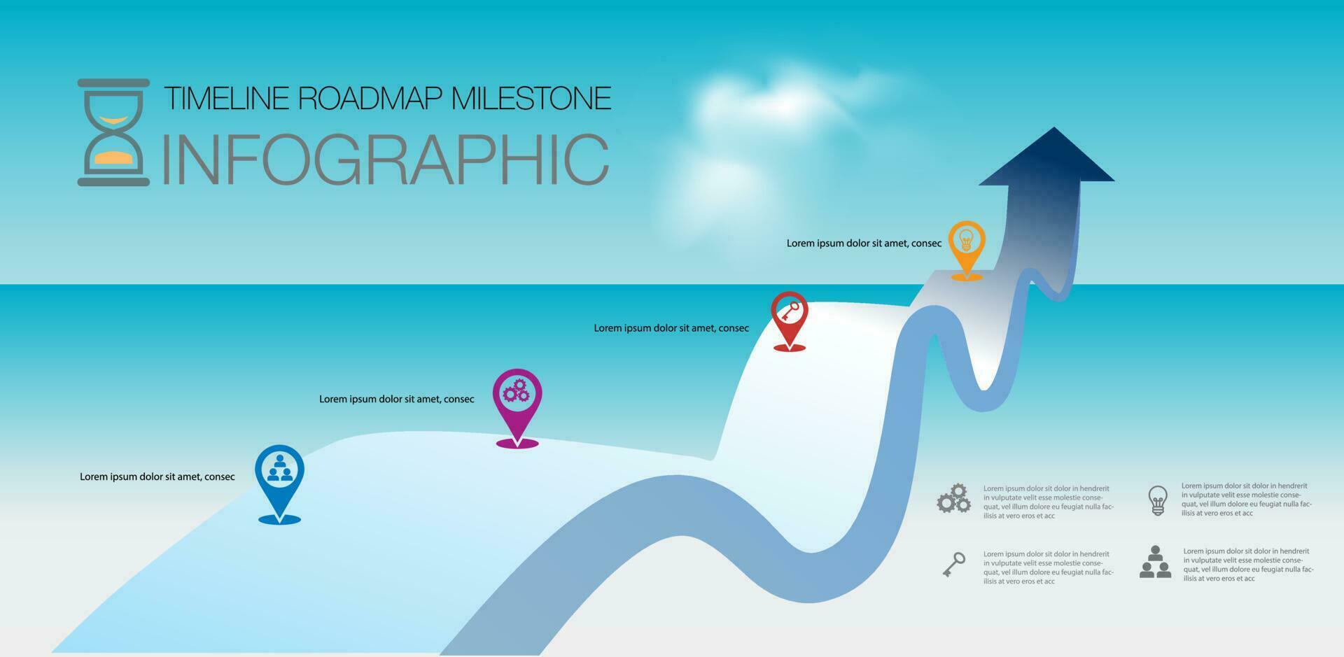 Infographic template for business 4 Steps processes ,Modern Timeline diagram with roadmap milestone and journey concept, for presentation vector