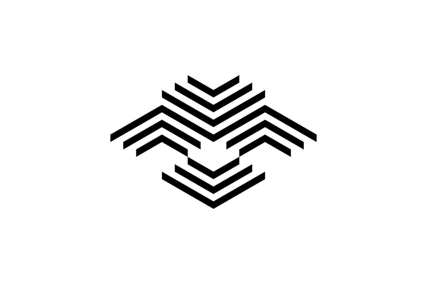 black line initial letter line v a geometric logo vector