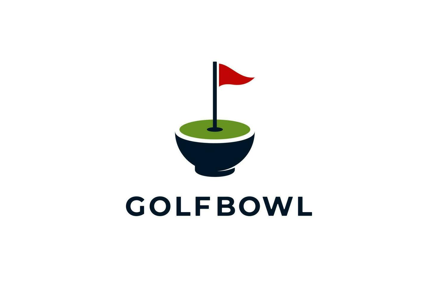 black green golf bowl food logo vector