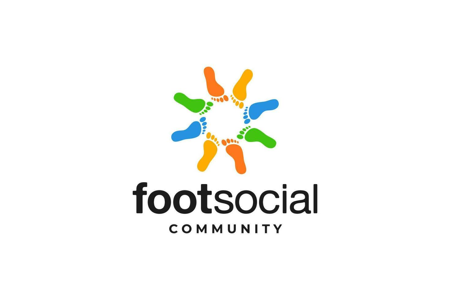 colorfull foot social community logo vector