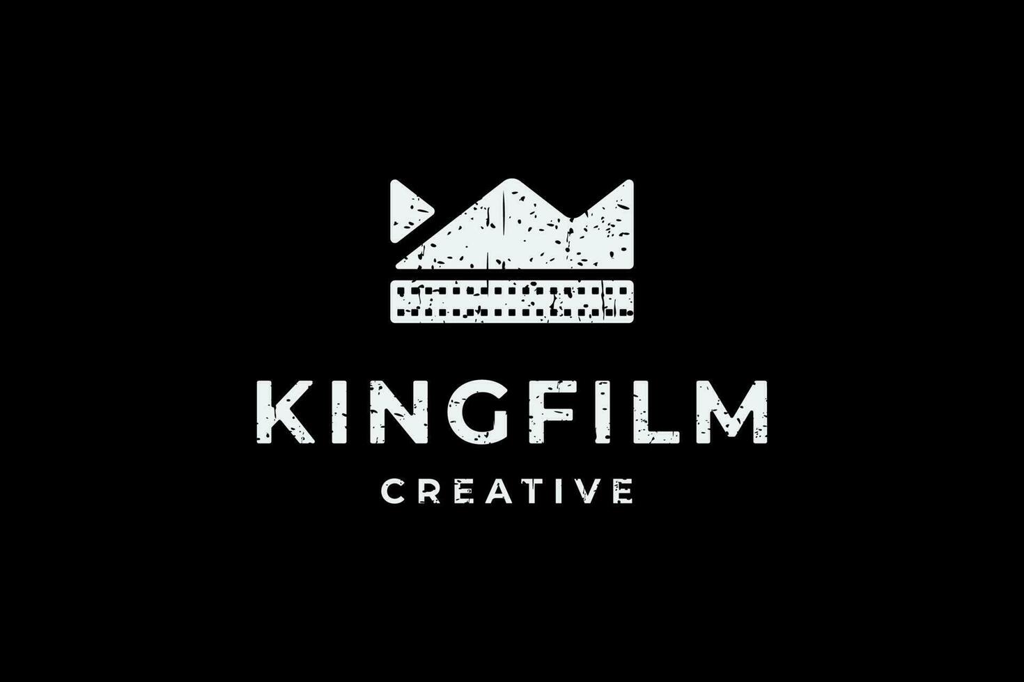 black white king film maker logo vector