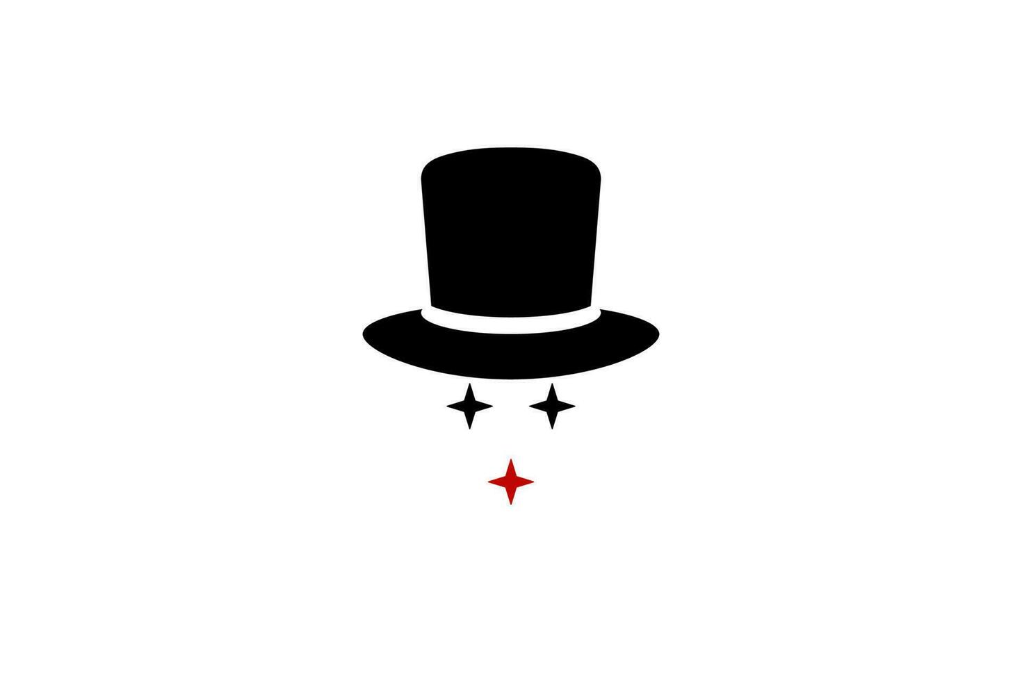 black white magician star hat icon logo vector