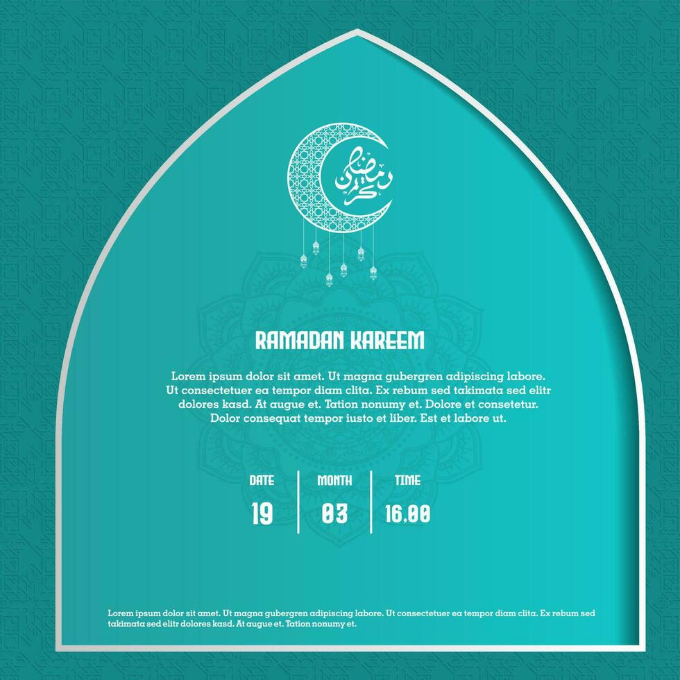 Islamic social media post template for ramadan kareem and good for another islamic party vector