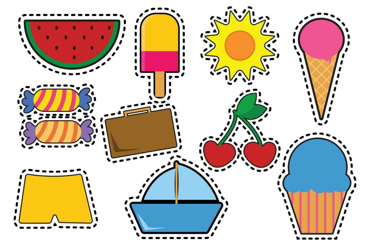 Brighten Up Your Summer Designs with Flat Vector Summer Icons