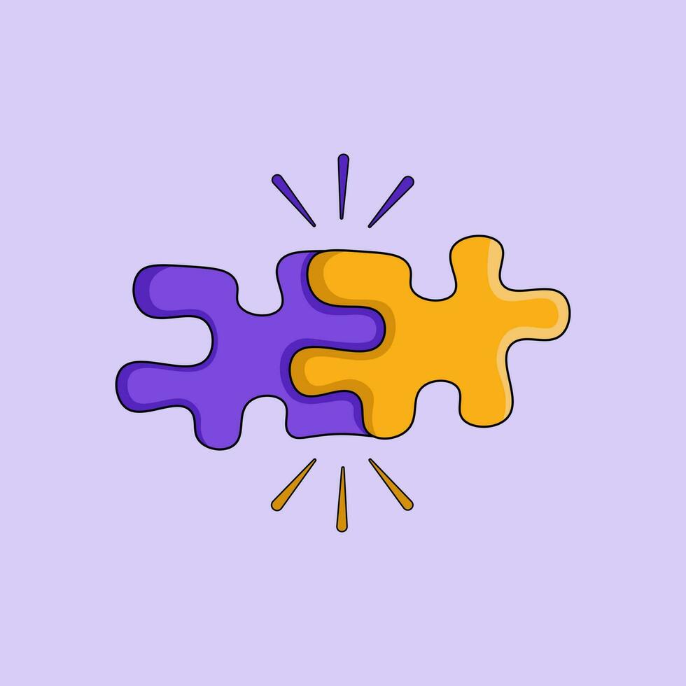 two connected jigsaw puzzle pieces vector