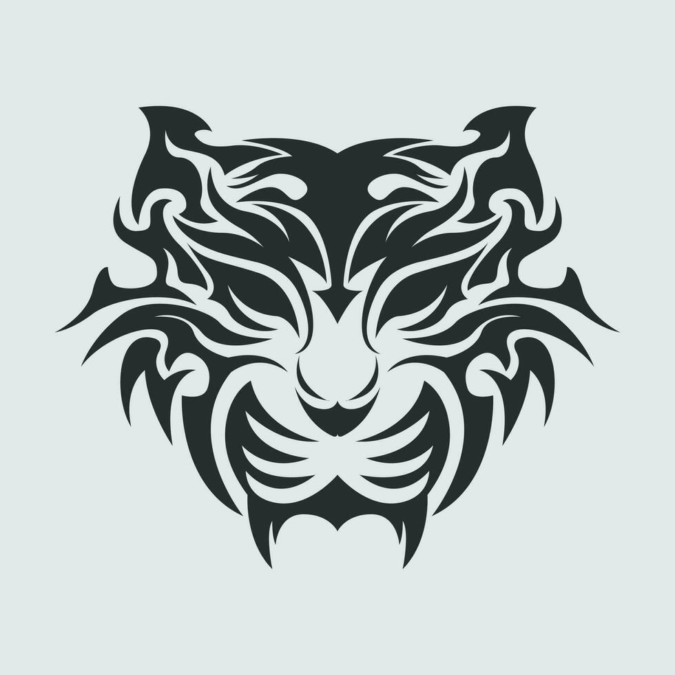 Tiger head vector illustration tattoo clip art template sticker tshirt design e sport logo editable
