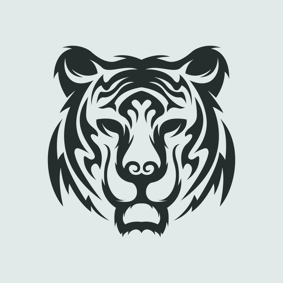 Tiger head vector illustration tattoo clip art template sticker tshirt design e sport logo editable