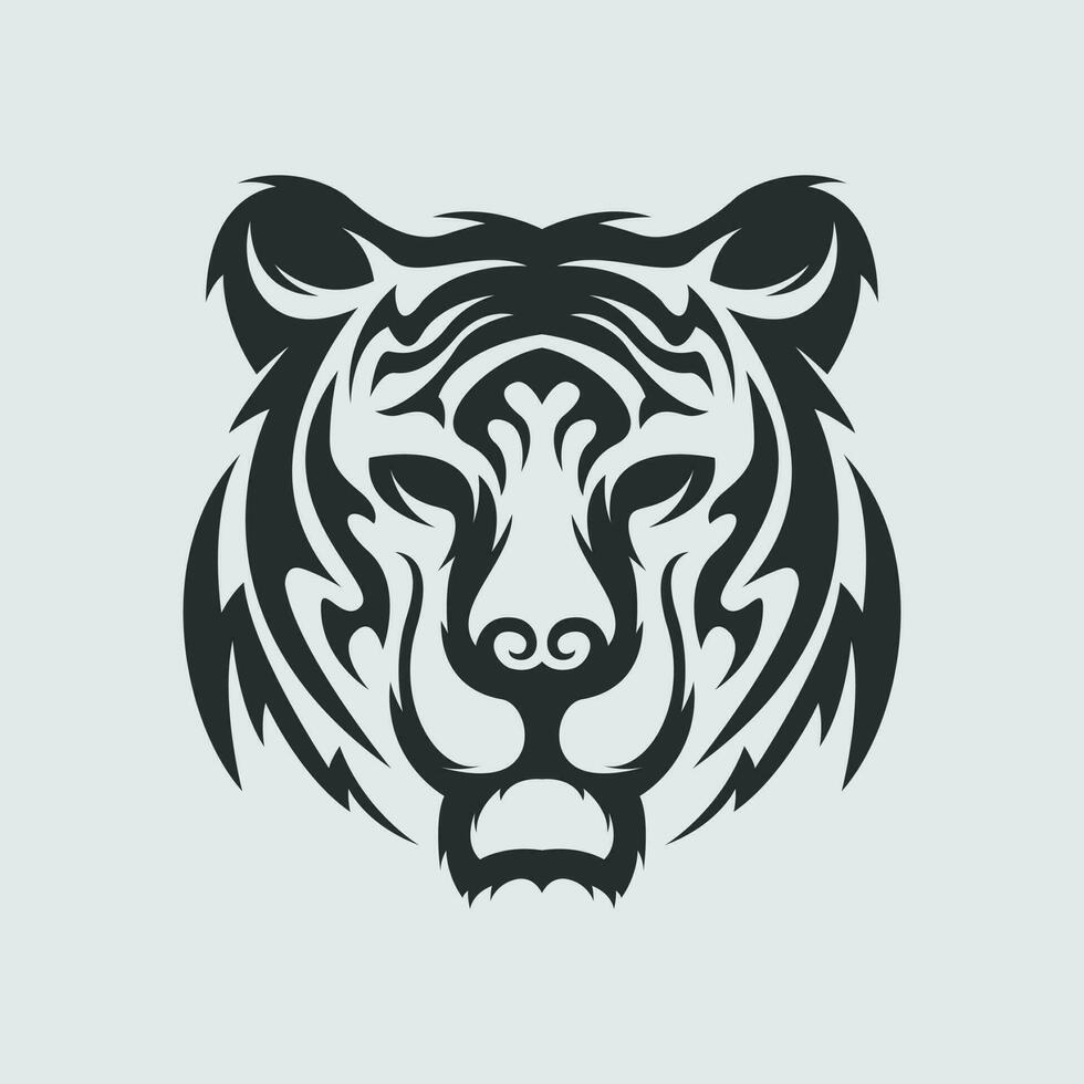 Tiger head vector illustration tattoo clip art template sticker tshirt design e sport logo editable