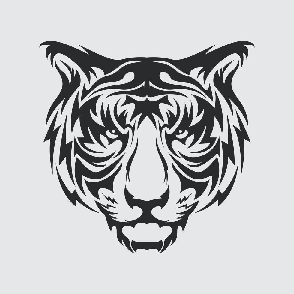 Tiger head vector illustration tattoo clip art template sticker tshirt design e sport logo editable