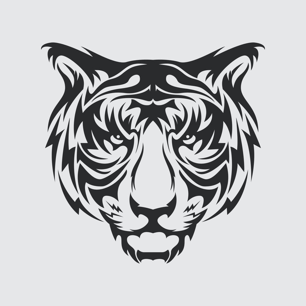 Tiger head vector illustration tattoo clip art template sticker tshirt design e sport logo editable