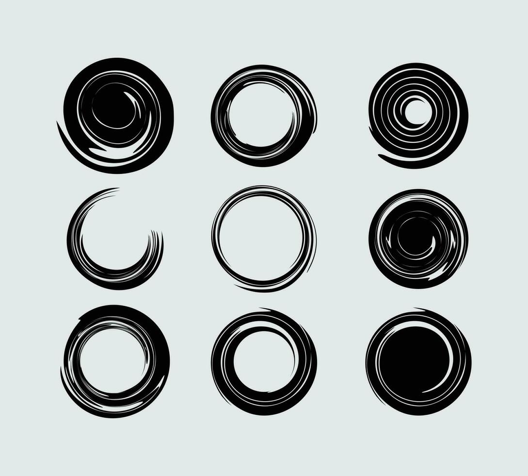 Swirl twisted rounded circle spiral black twirl hypnotic sircular shape vector clip art element