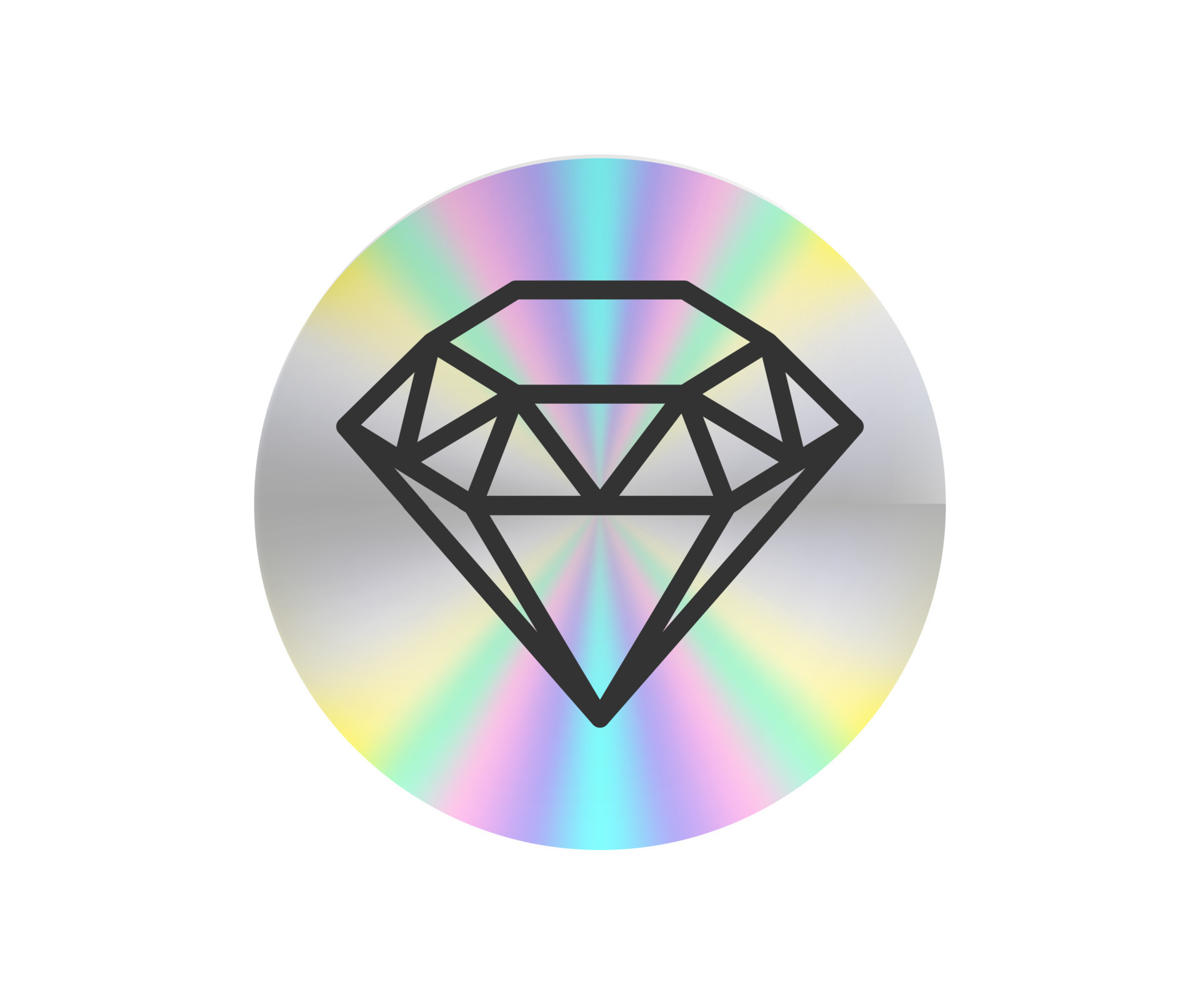 Holographic sticker in a trendy retro y2k style. Vector Graphic with