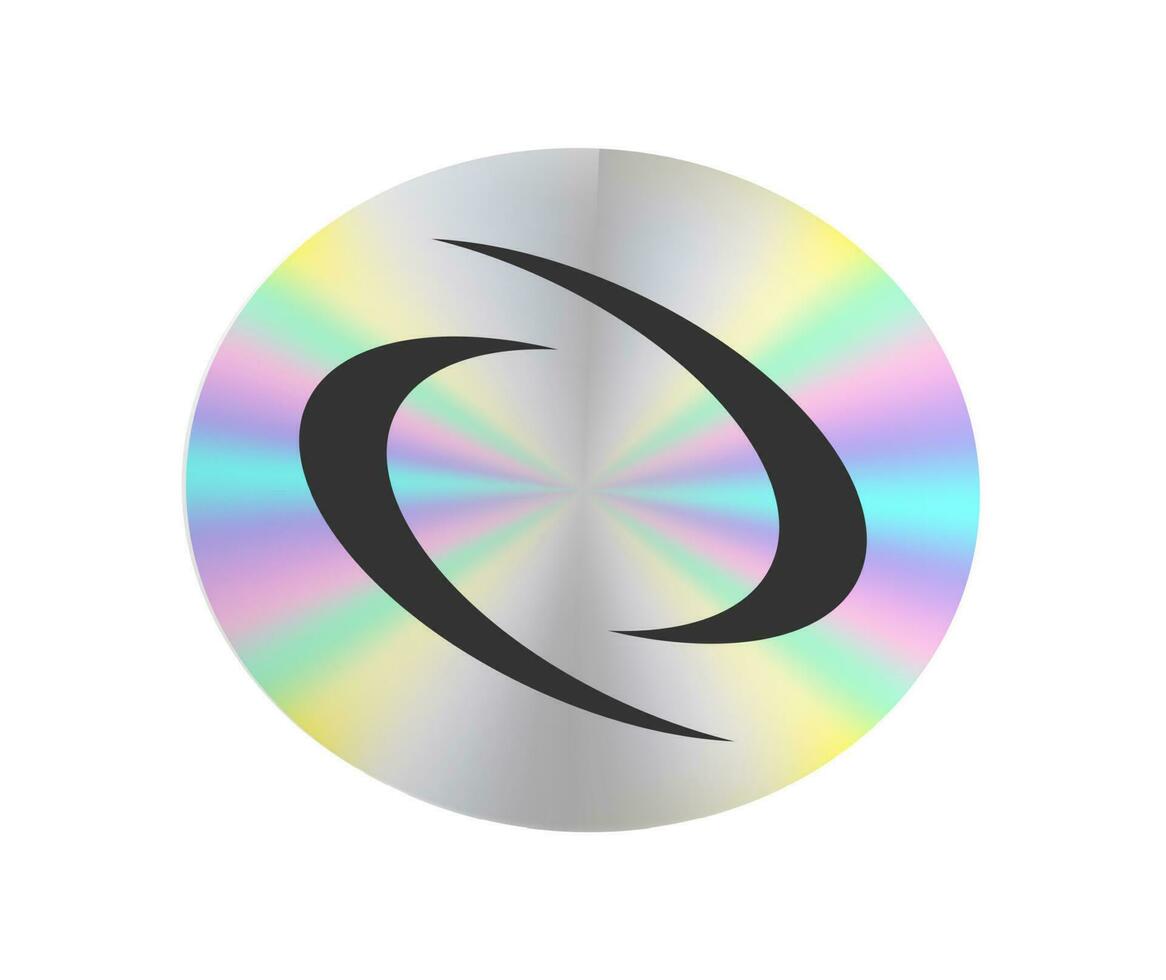 Holographic sticker in a trendy retro y2k style. Vector Graphic with textured foil effect