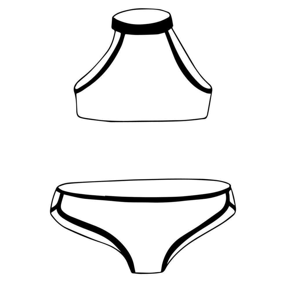 Doodle swimsuit, great design for any purposes. Vector illustration.