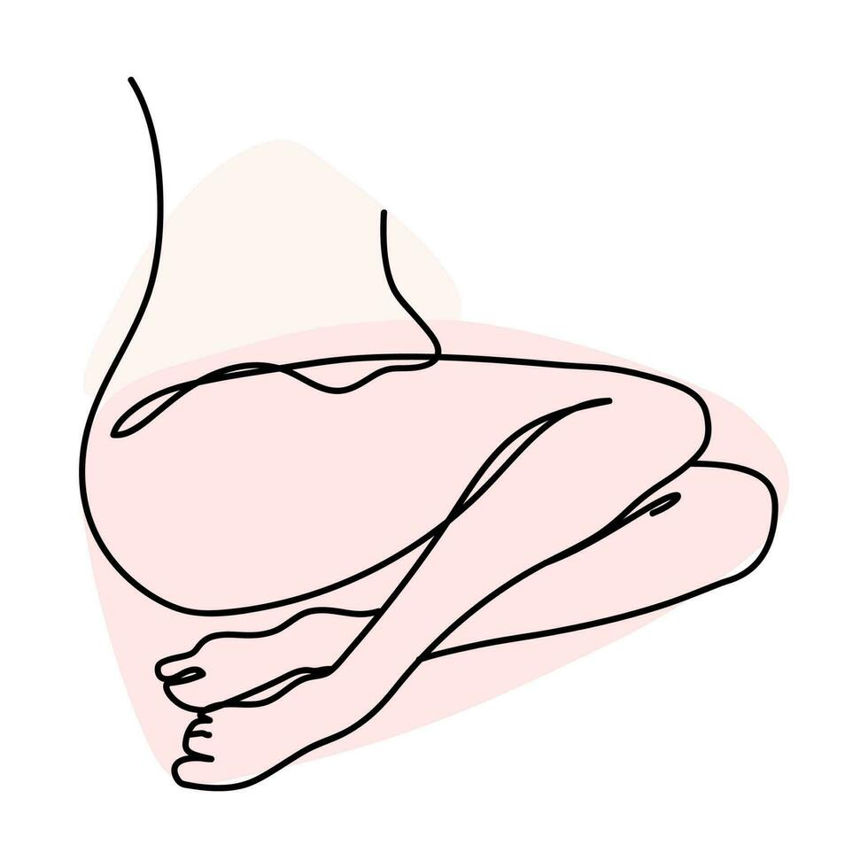 Women's hips in line art style. vector