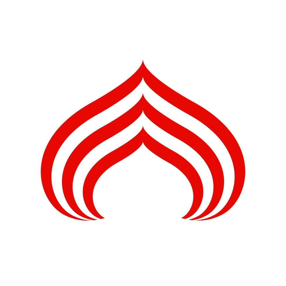 Abstract red tent graphic vector icon.