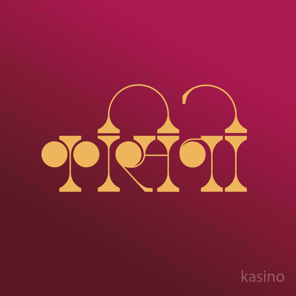 Casino written in Devanagari lettering. vector