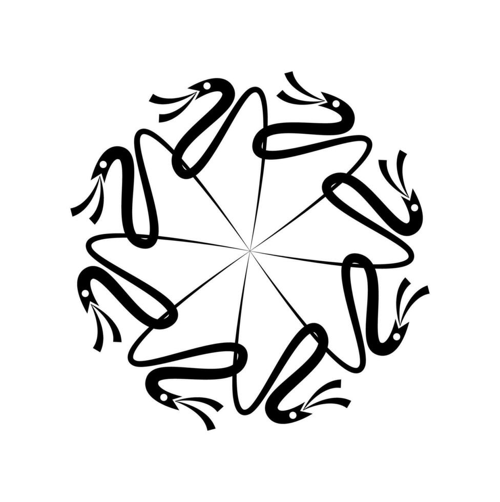 Snakes round design vector icon