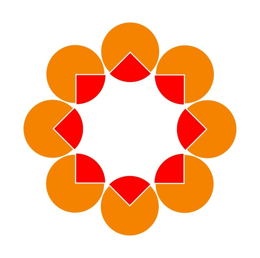 Round orange pie chart round design. vector