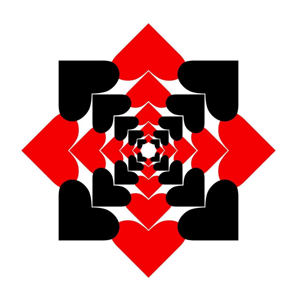 An Abstract hearts round design. vector