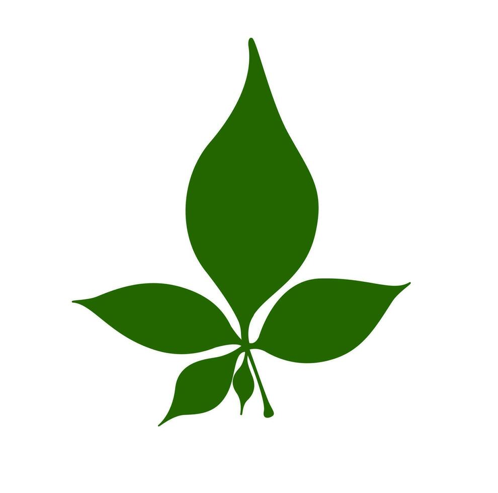 Green five leaf Belpatra vector icon. Shiv patra symbol.