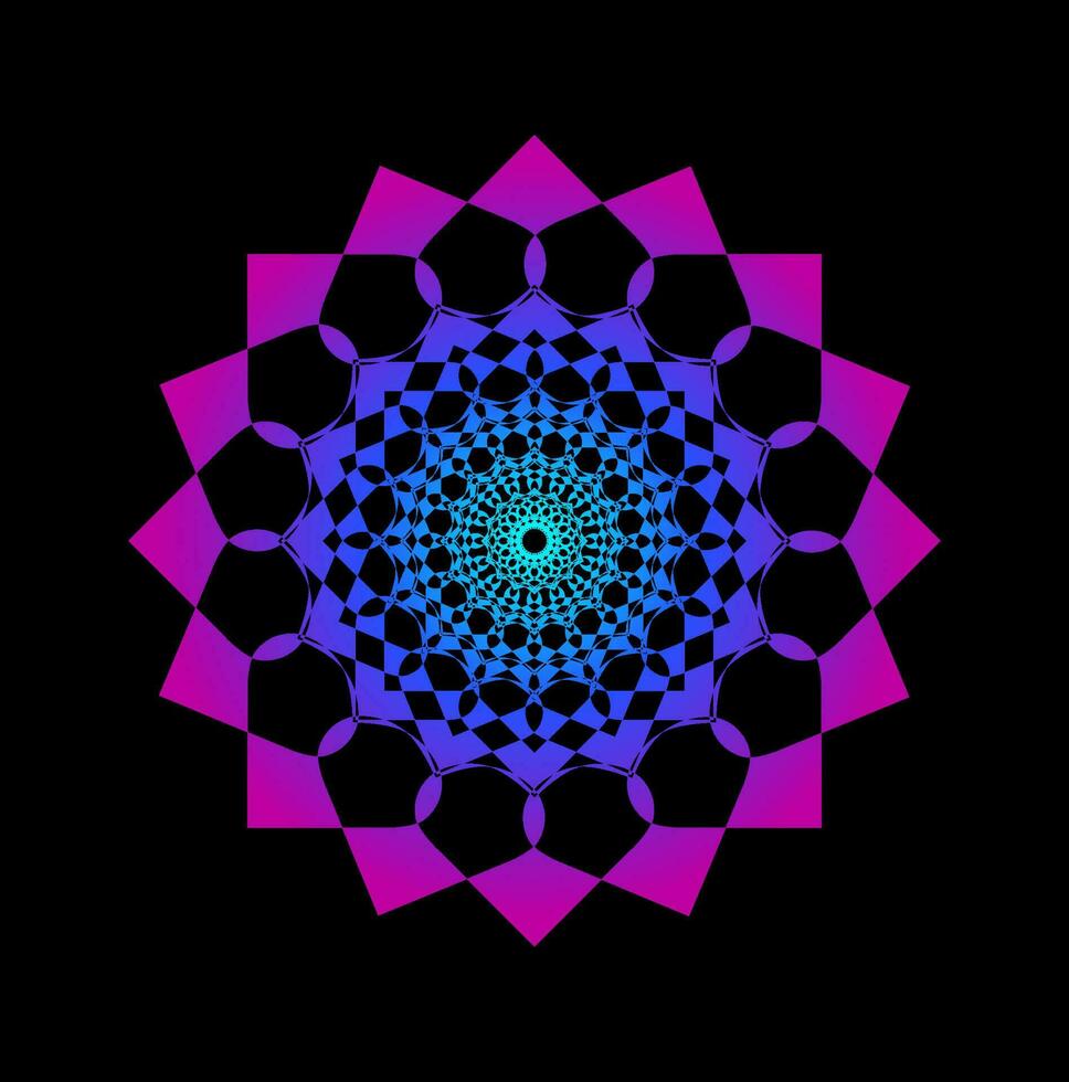 An Abstract Kaleidoscope round vector icon.
