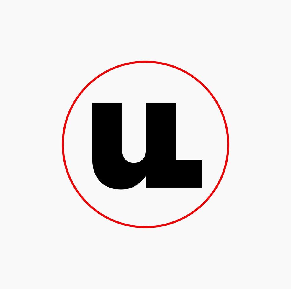 ul empresa nombre inicial letras icono. ul monograma. vector