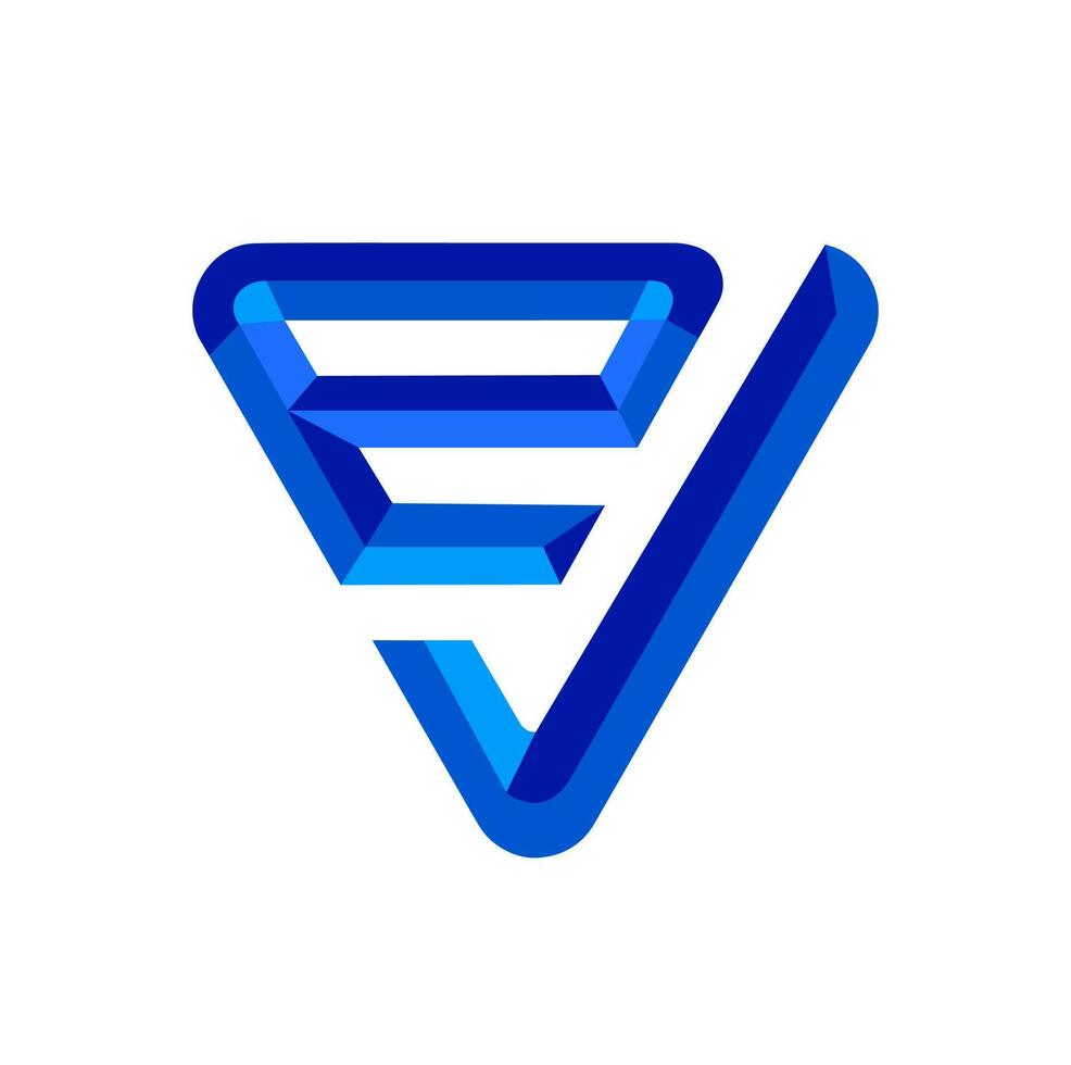 3d ev empresa nombre en inicial letras monograma. vector