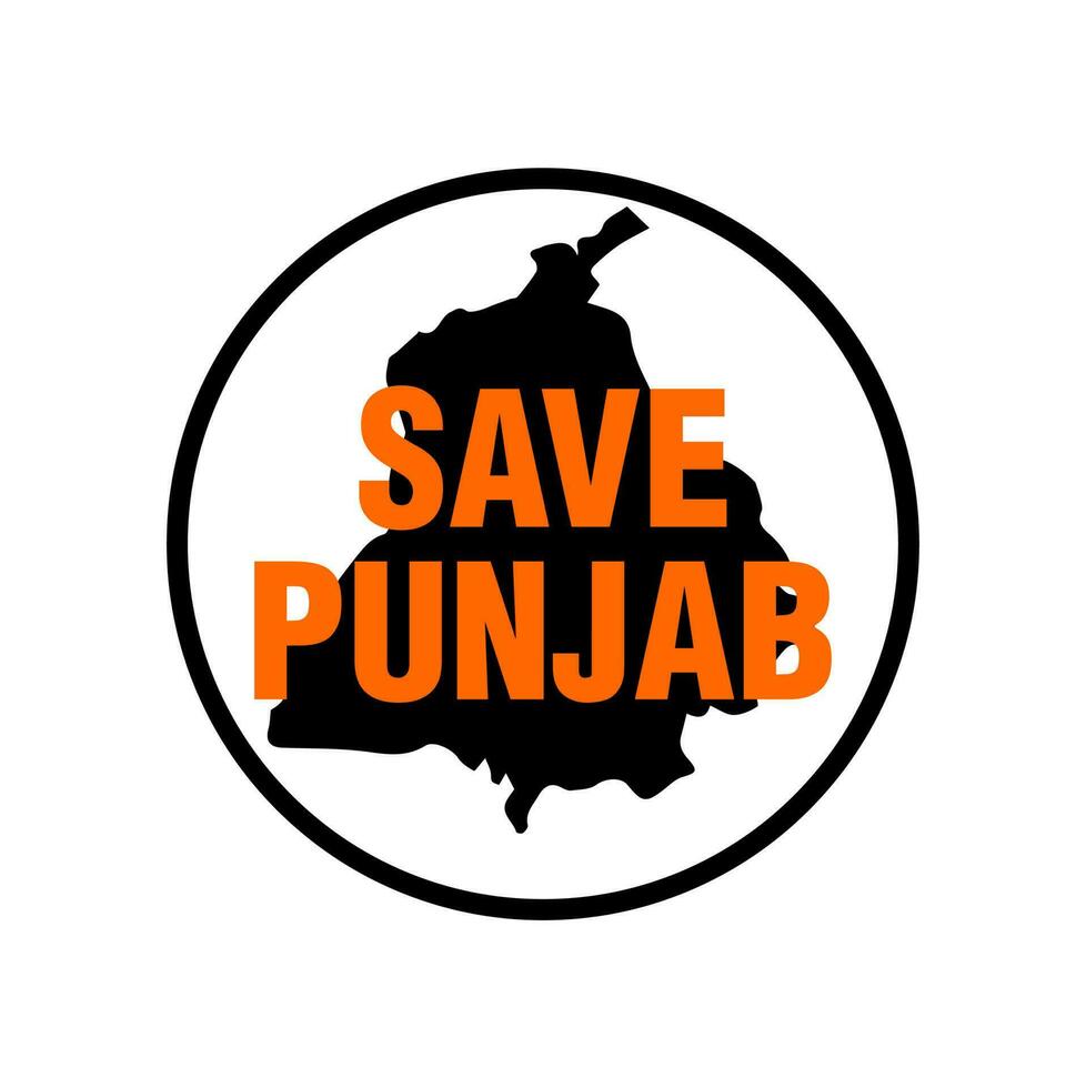 Save punjab with Punjab map icon vector