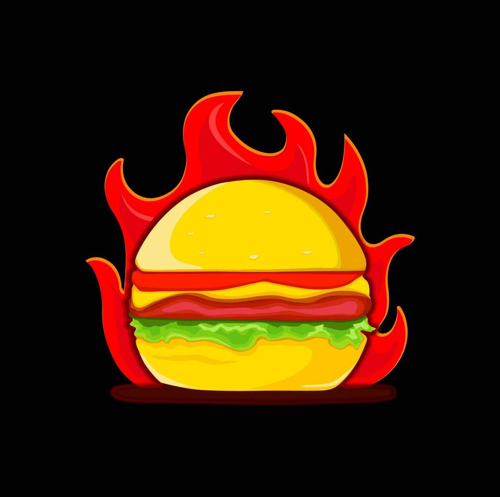 Hot Burger vector illustration icon. Hot Burger.