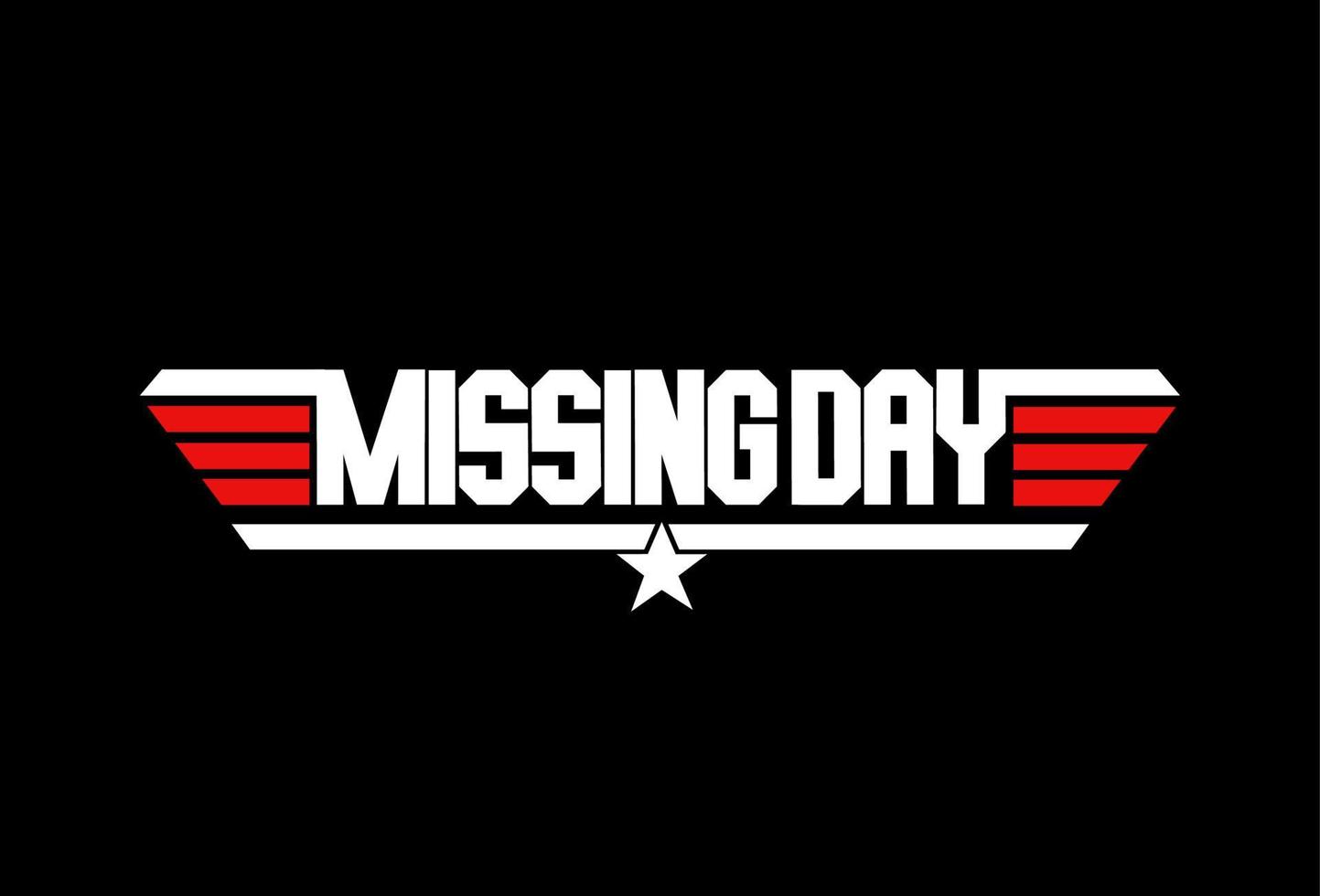 Missing Day typography vector icon. Missing Day lettering.