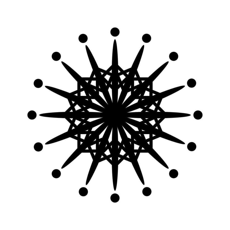 Abstract intricate snow or round design. vector