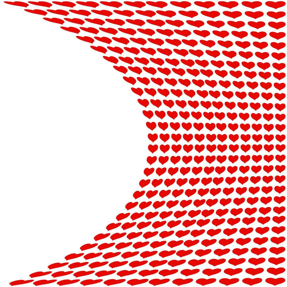 Red hearts abstract background with white space. vector