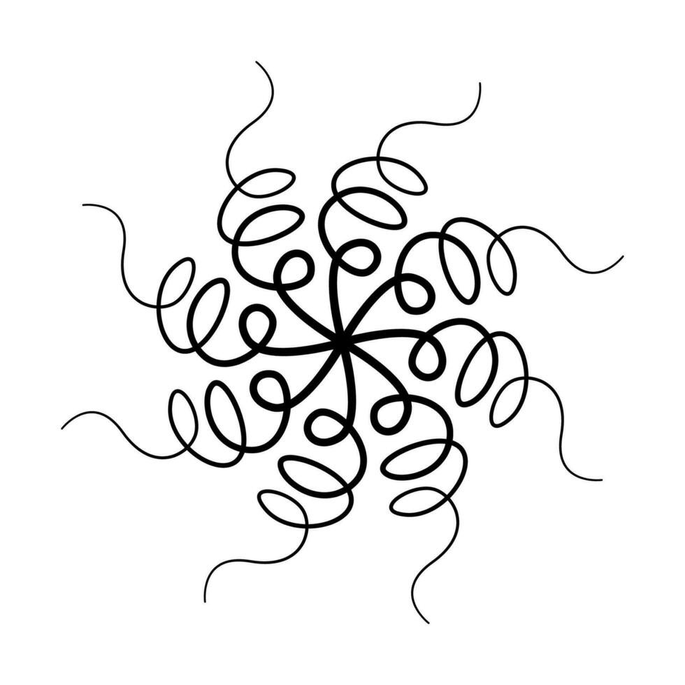 Abstract threads round floral vector design
