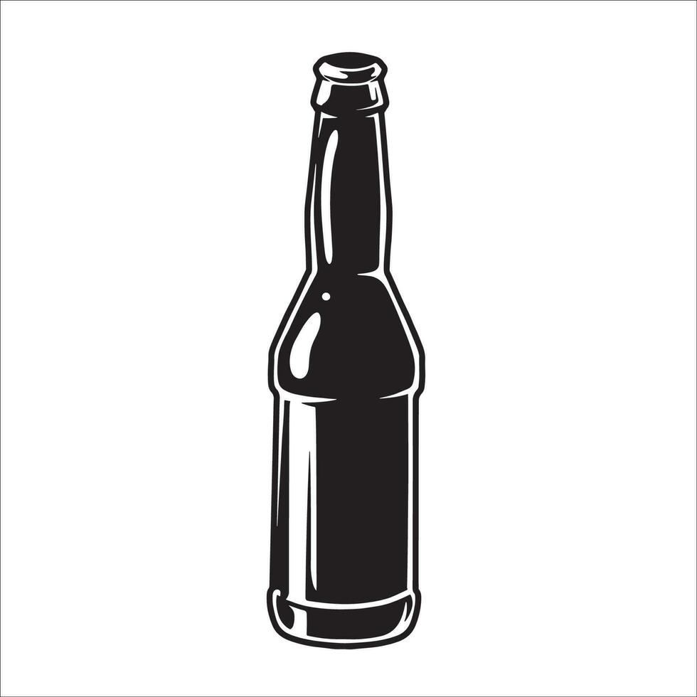 Beer bottle vector illustration, isolated white background