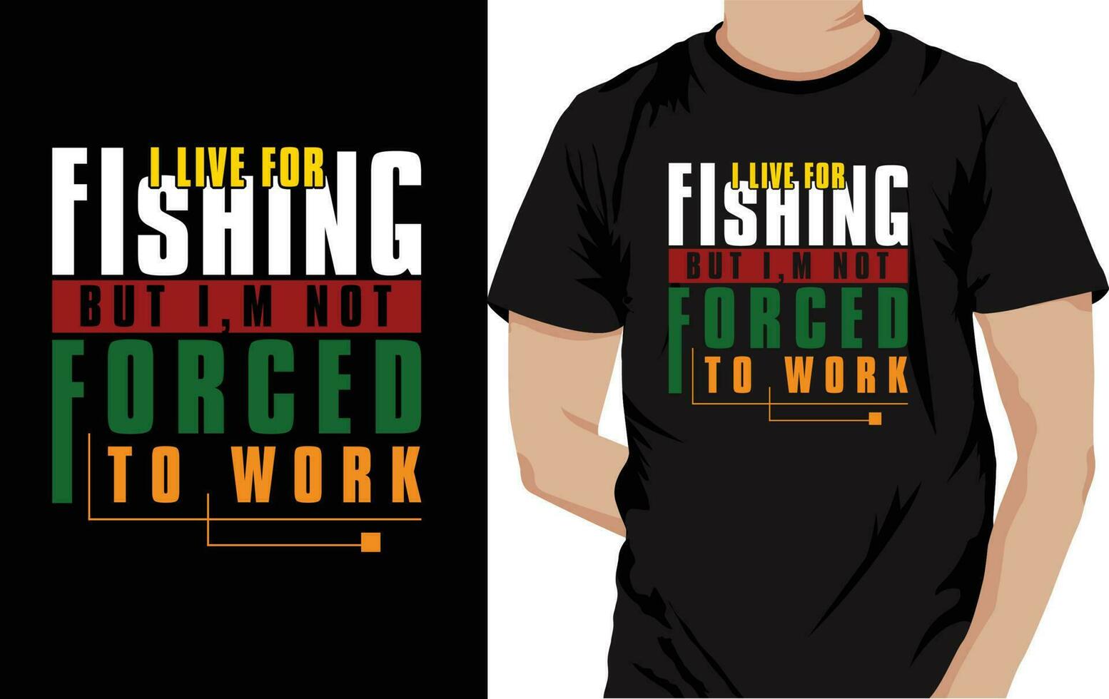 Love For Fishing T-shirt Templete vector