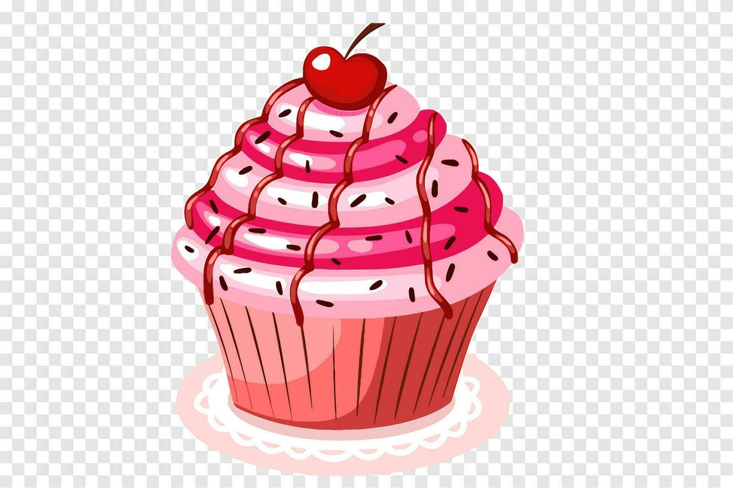 Cute Dessert Cupcake vector