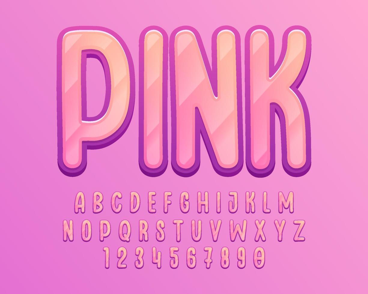 decorative pink text effect vector design