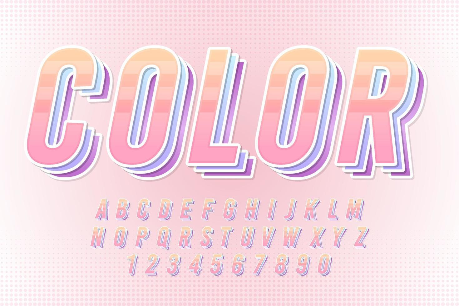 decorative editable color text effect vector design