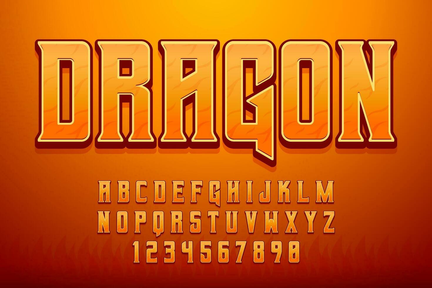 decorative dragon Font and Alphabet vector