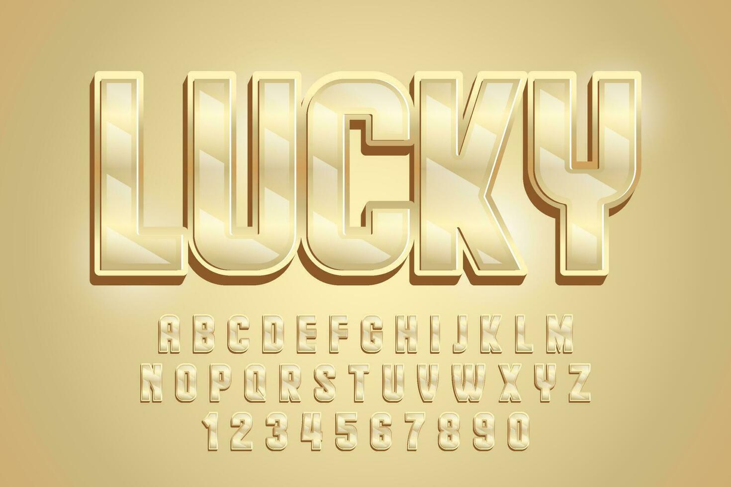 decorative lucky text effect vector design