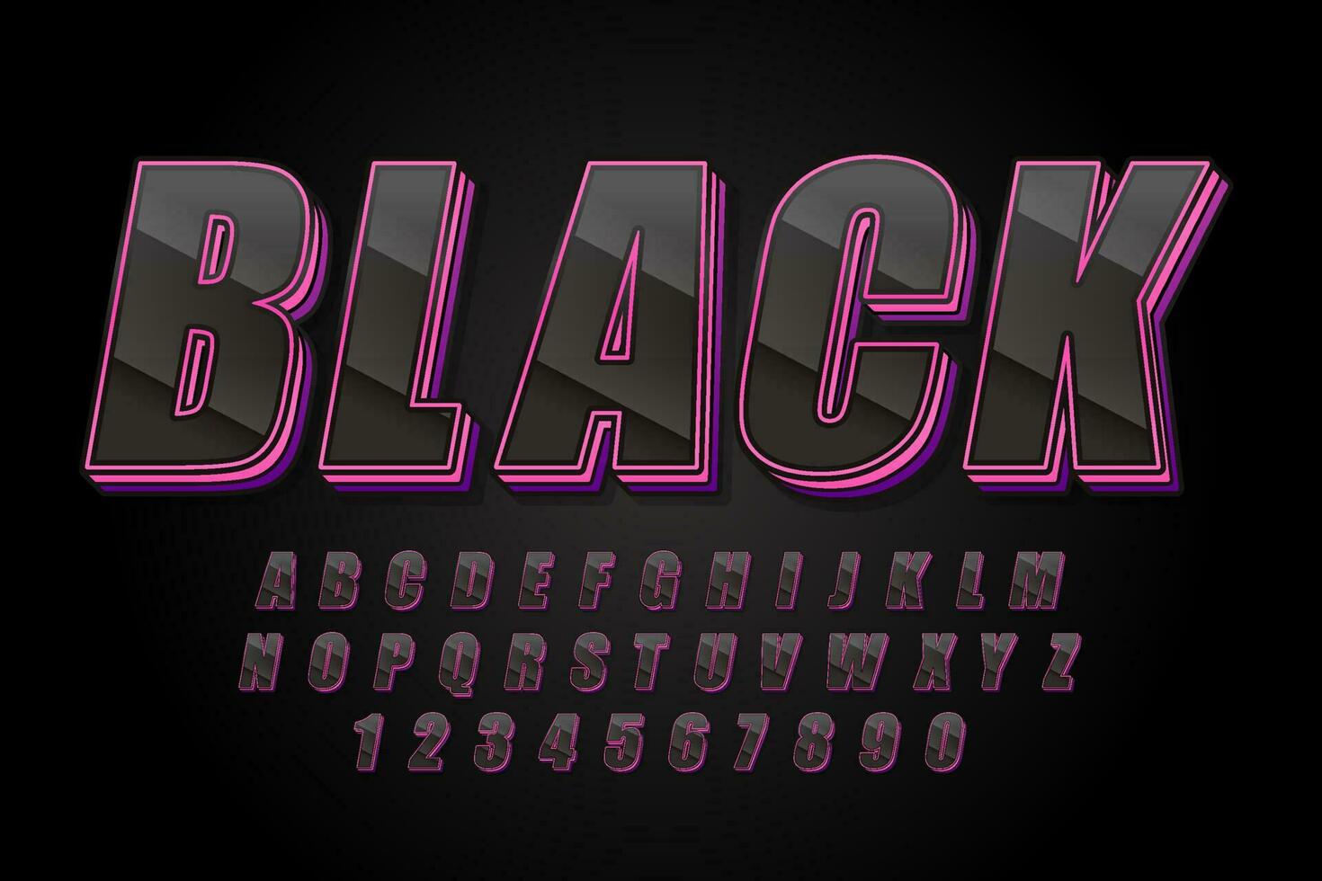 decorative black text effect vector design