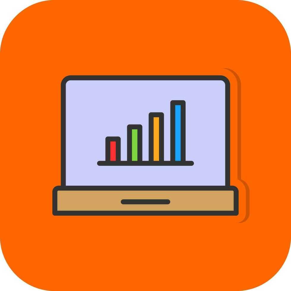 Online Bar Chart Vector Icon Design