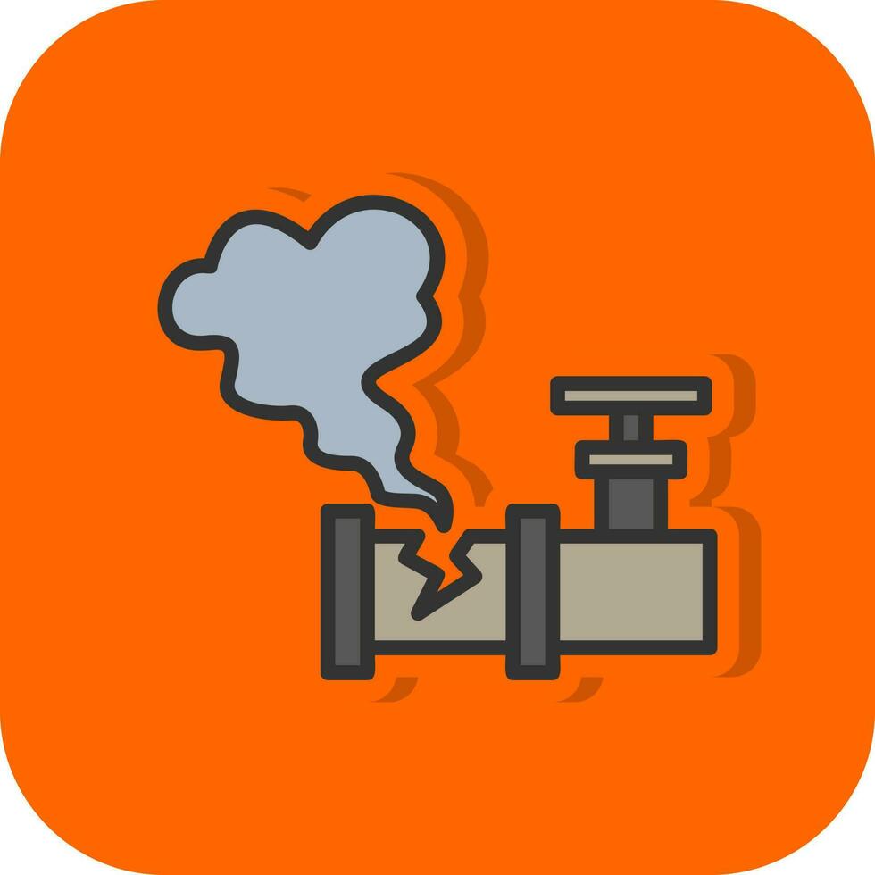 Gas Pipe Leak Vector Icon Design