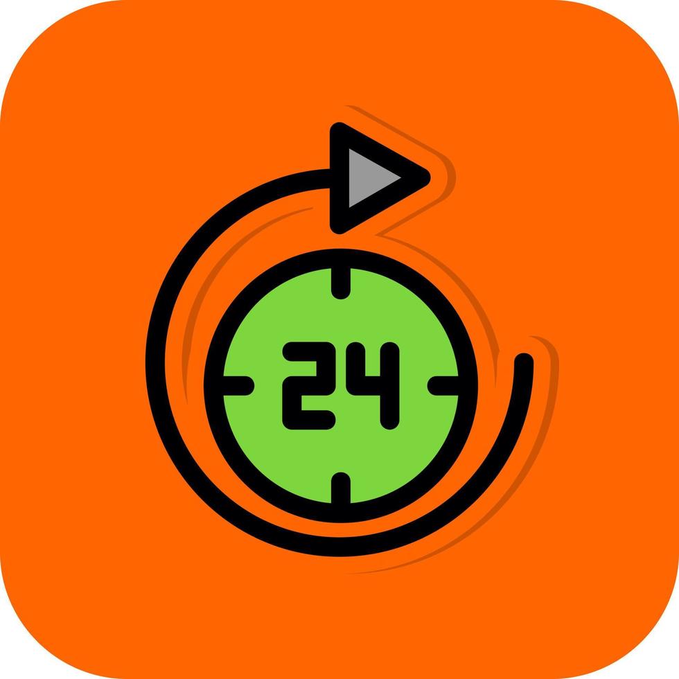 24 Hours Vector Icon Design