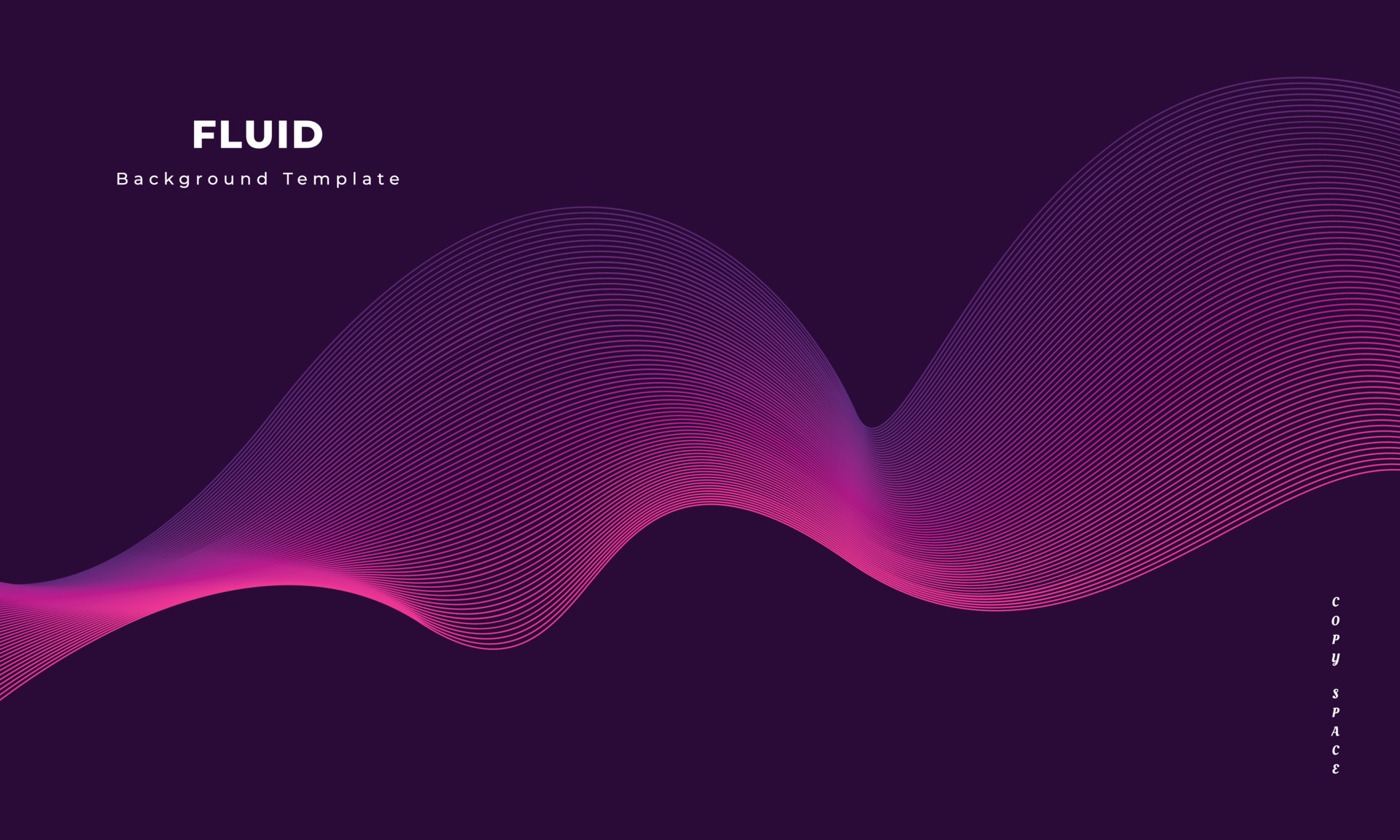 Dynamic fluid wave lines background design for copy space, brochure