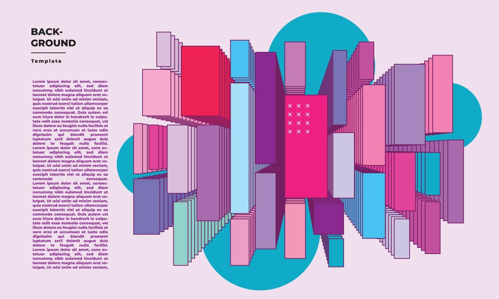 Abstract rectangular and colorful background layer design for poster, landing page, banner, or presentation page vector