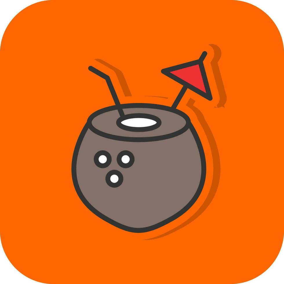 Coconut Drink Vector Icon Design