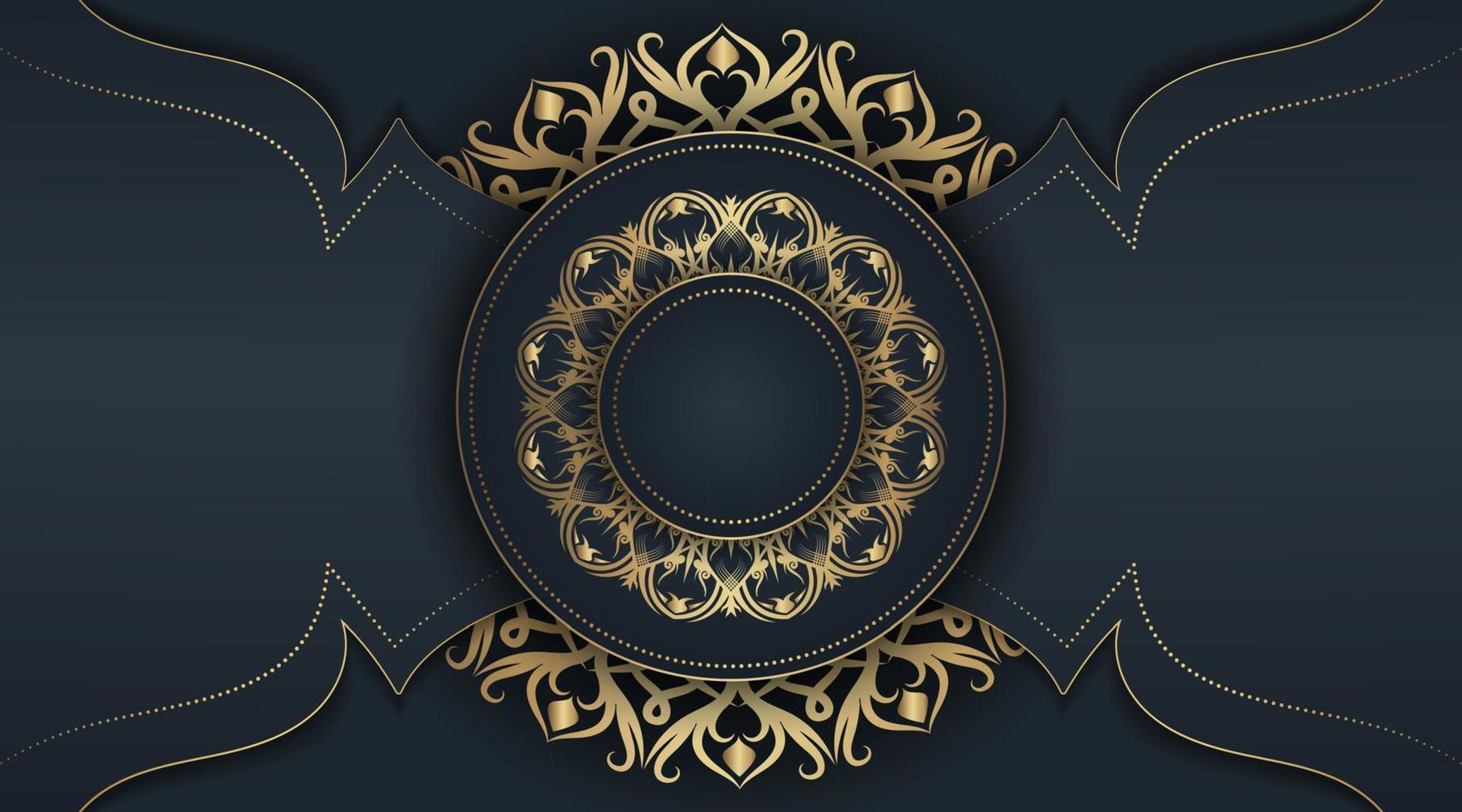 luxury background with golden mandala ornament vector
